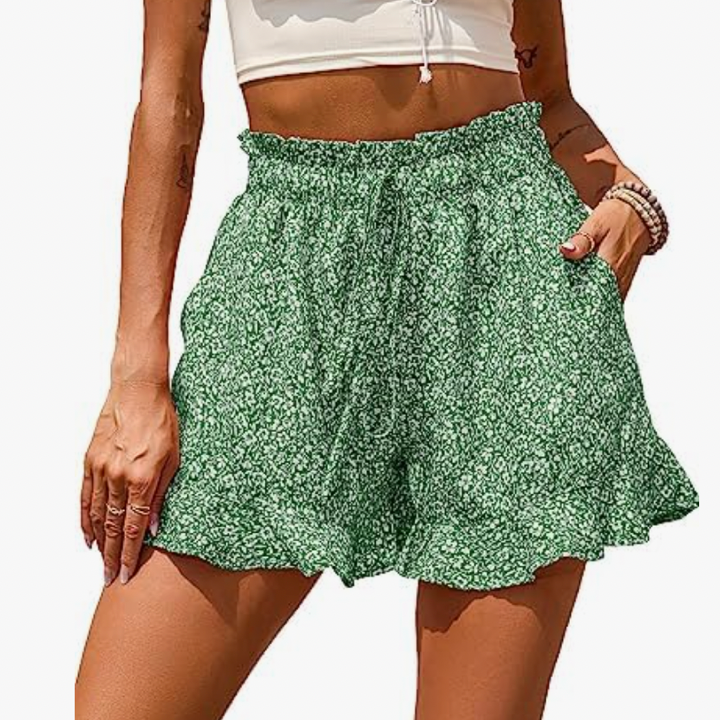 BTFBM Floral High Waisted Ruffle Short 